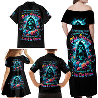 Rose Skull Family Matching Off Shoulder Maxi Dress and Hawaiian Shirt She Whispered Back Iam The Storm - Wonder Print Shop