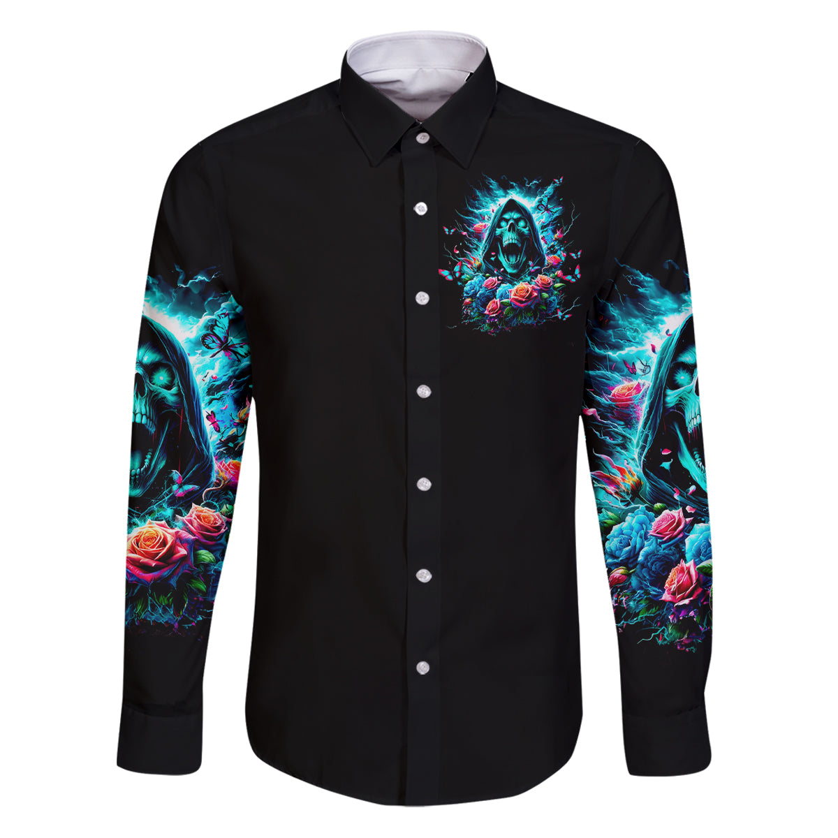 Rose Skull Family Matching Puletasi and Hawaiian Shirt She Whispered Back Iam The Storm - Wonder Print Shop