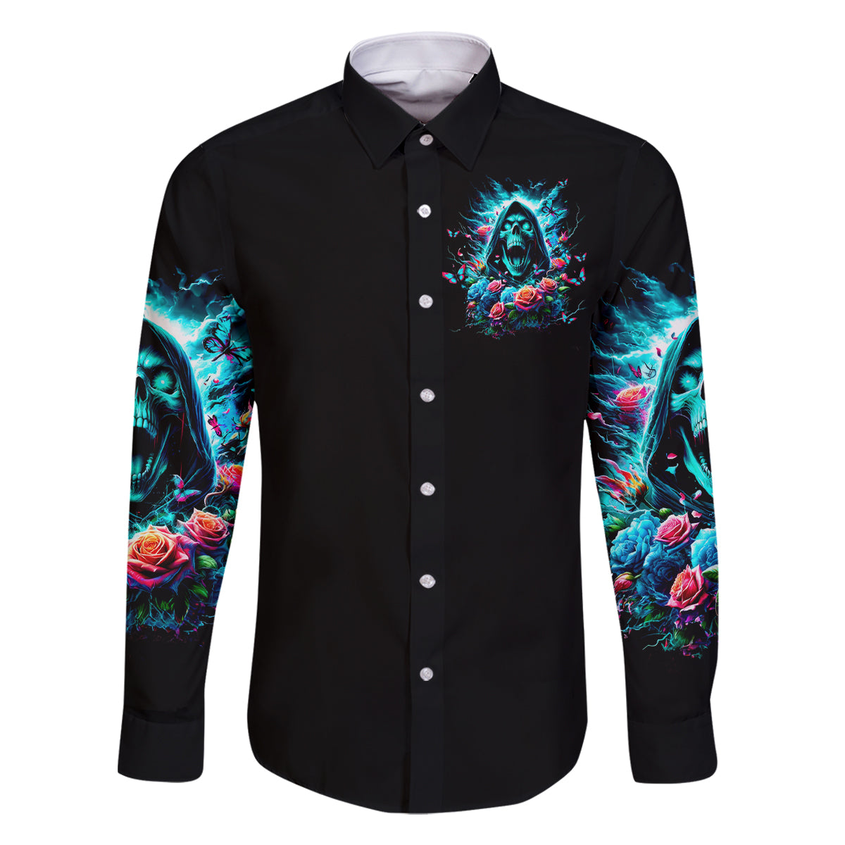 Rose Skull Family Matching Summer Maxi Dress and Hawaiian Shirt She Whispered Back Iam The Storm - Wonder Print Shop