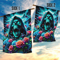 Rose Skull Garden Flag She Whispered Back Iam The Storm - Wonder Print Shop