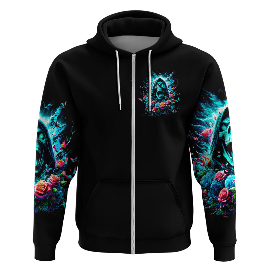 Rose Skull Hoodie She Whispered Back Iam The Storm - Wonder Print Shop