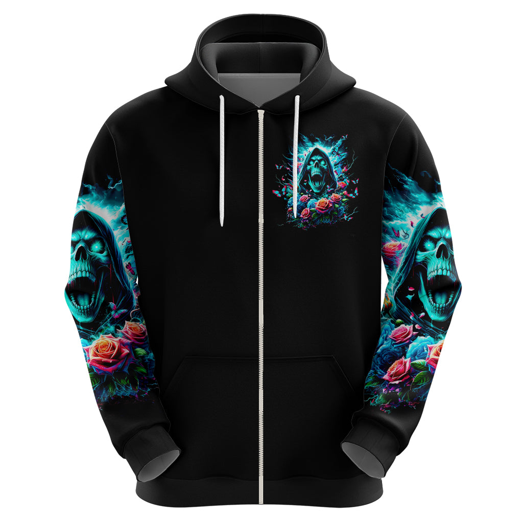Rose Skull Hoodie She Whispered Back Iam The Storm - Wonder Print Shop