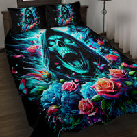 Rose Skull Quilt Bed Set She Whispered Back Iam The Storm - Wonder Print Shop