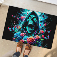 Rose Skull Rubber Doormat She Whispered Back Iam The Storm - Wonder Print Shop