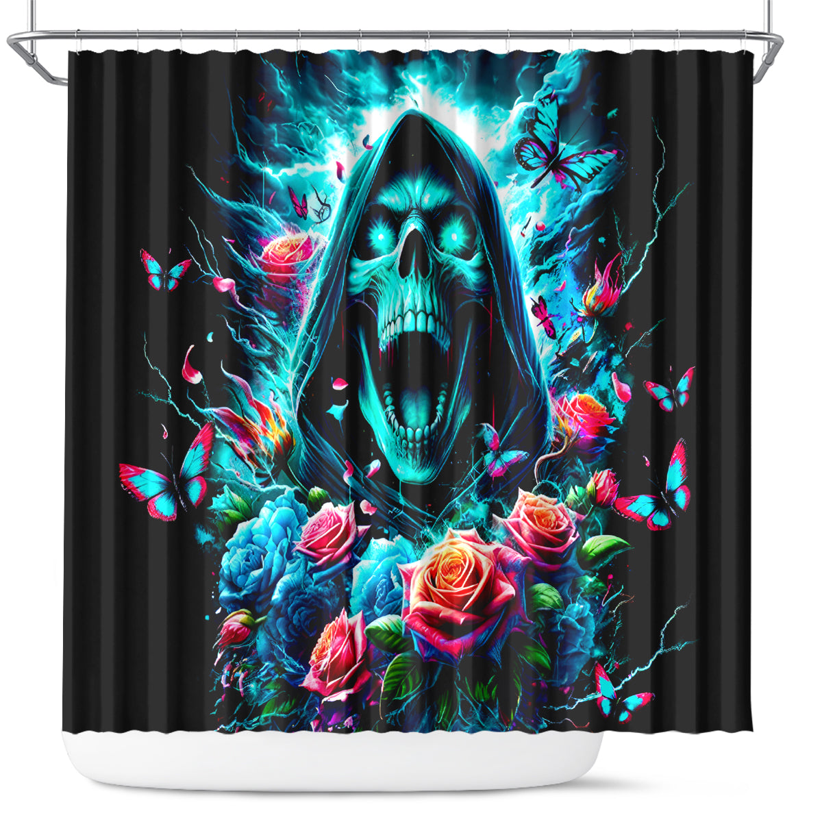 Rose Skull Shower Curtain She Whispered Back Iam The Storm