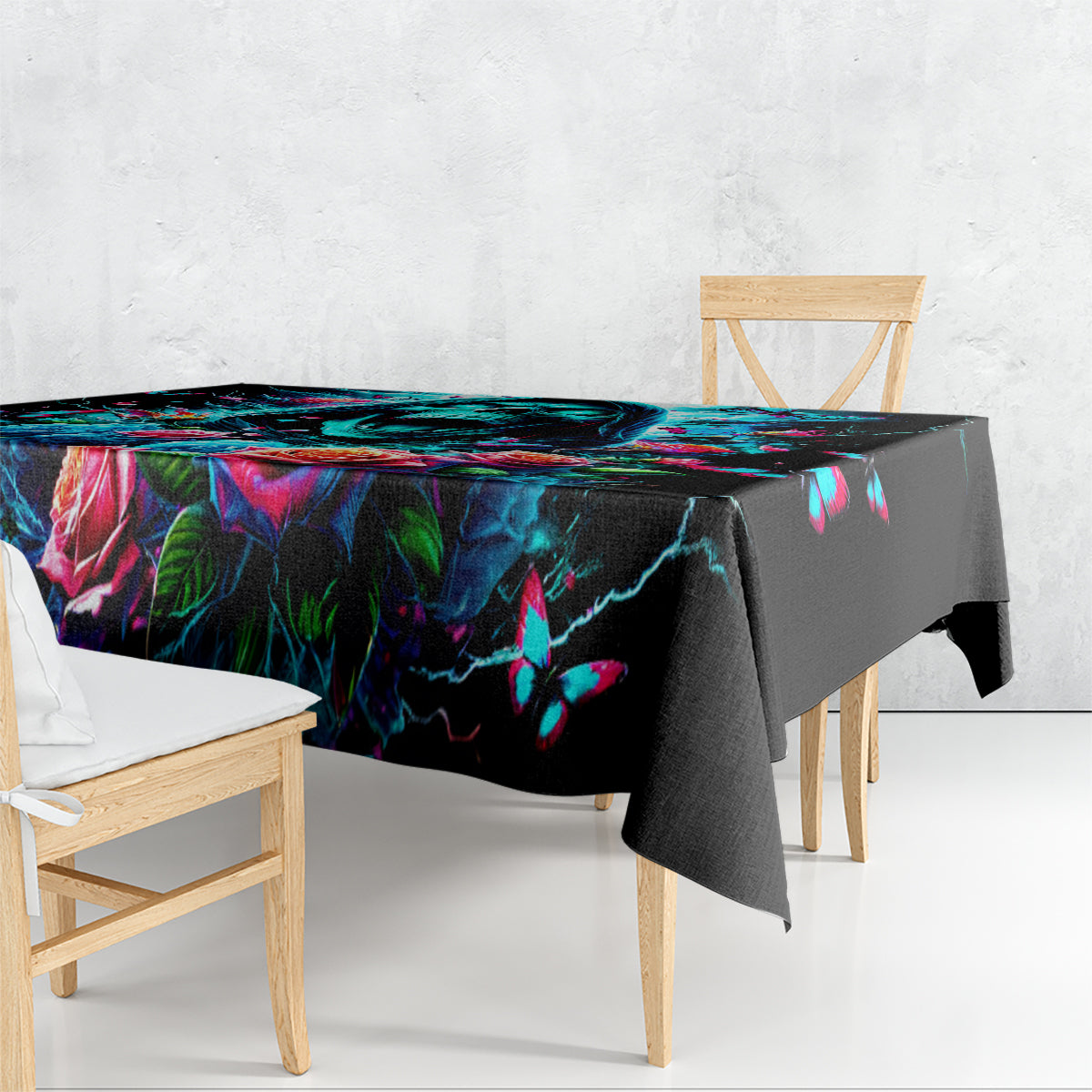 Rose Skull Tablecloth She Whispered Back Iam The Storm - Wonder Print Shop