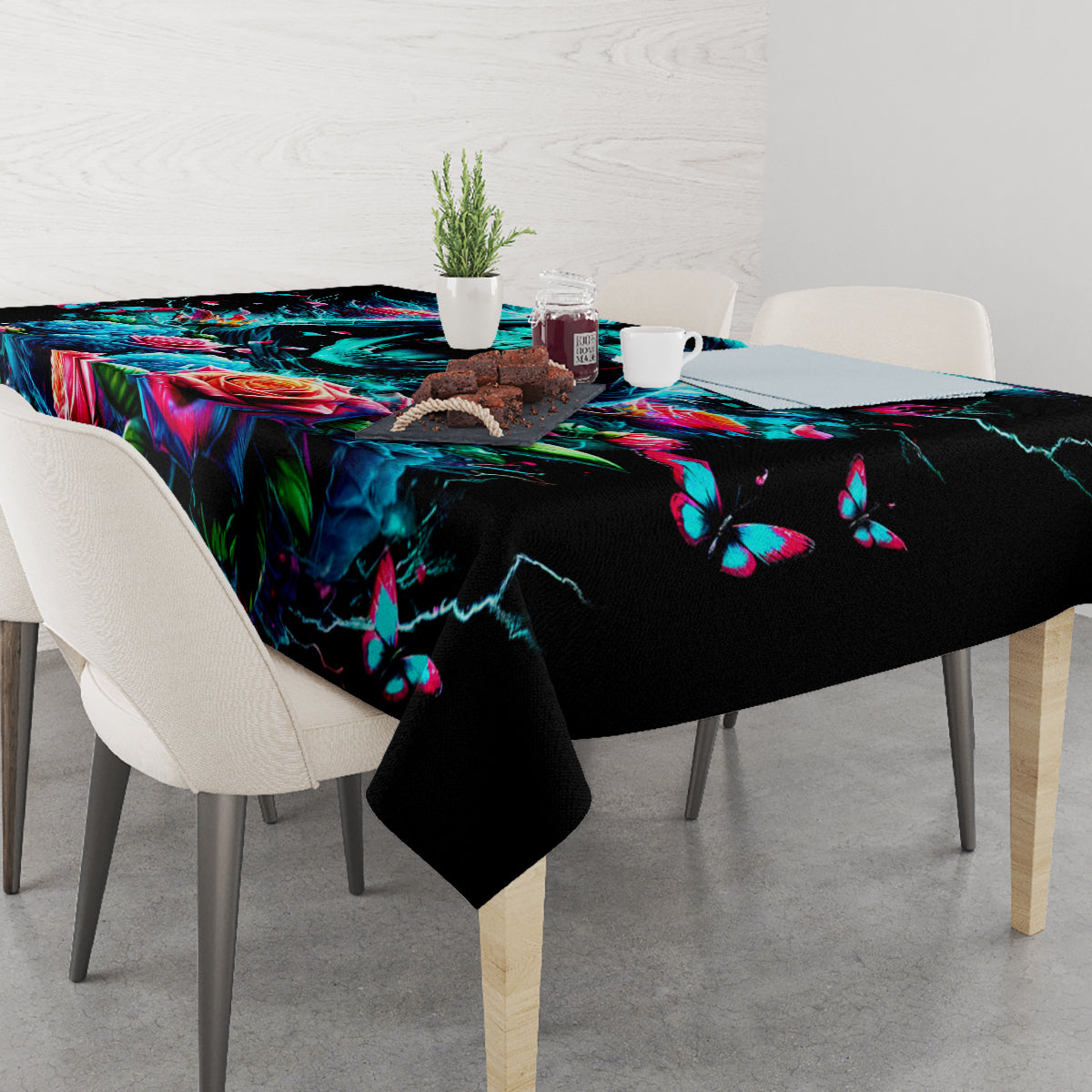 Rose Skull Tablecloth She Whispered Back Iam The Storm - Wonder Print Shop