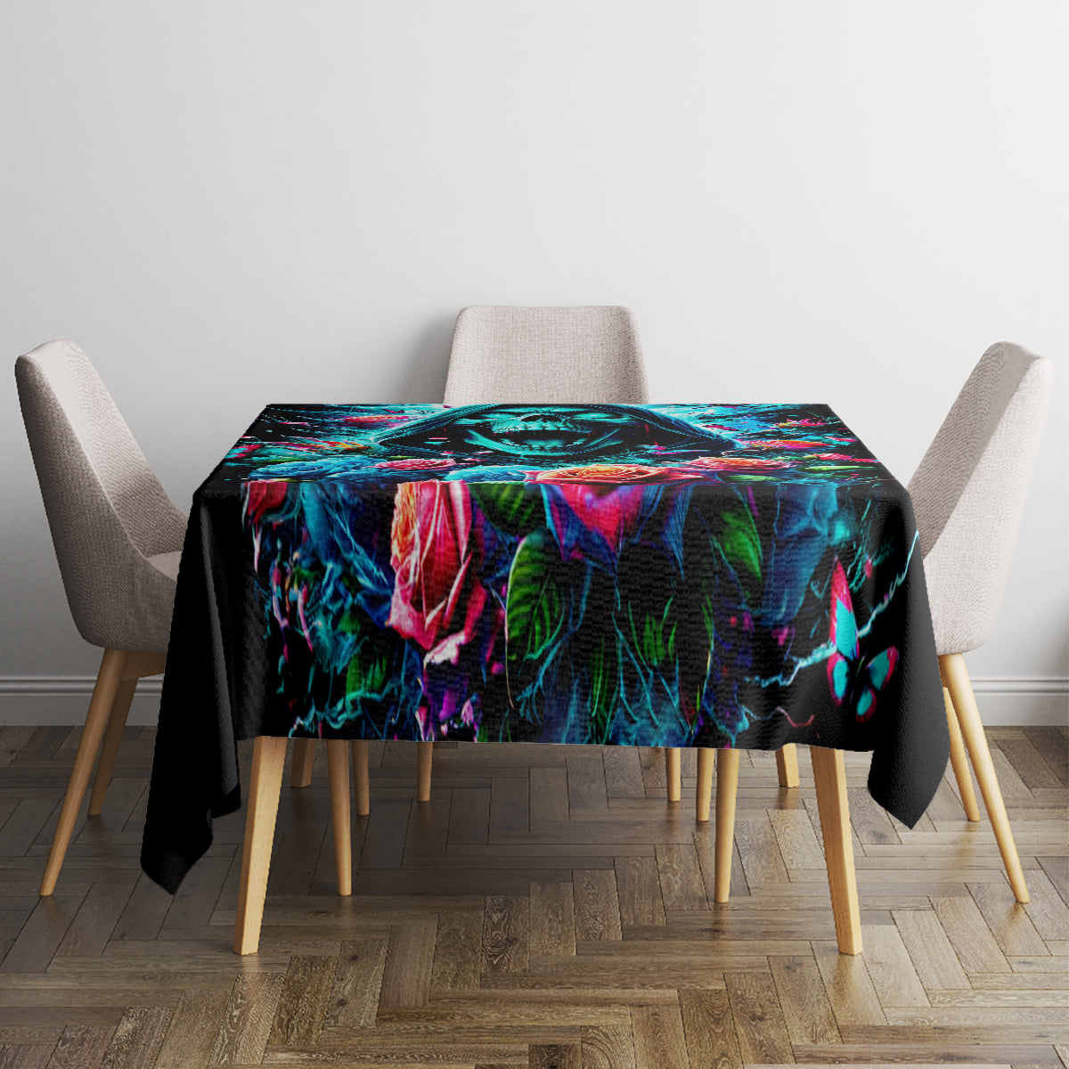 Rose Skull Tablecloth She Whispered Back Iam The Storm - Wonder Print Shop