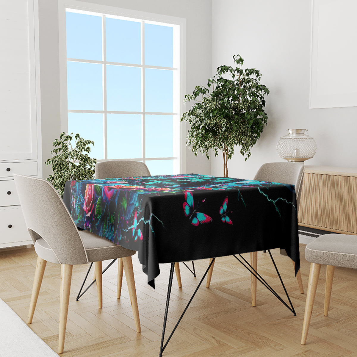 Rose Skull Tablecloth She Whispered Back Iam The Storm - Wonder Print Shop