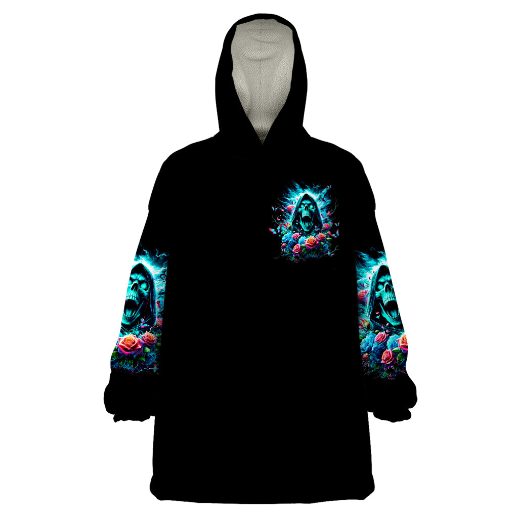 Rose Skull Wearable Blanket Hoodie She Whispered Back Iam The Storm - Wonder Print Shop