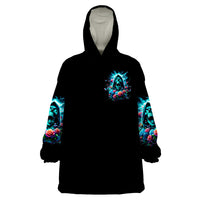 Rose Skull Wearable Blanket Hoodie She Whispered Back Iam The Storm - Wonder Print Shop