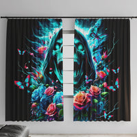 Rose Skull Window Curtain She Whispered Back Iam The Storm - Wonder Print Shop