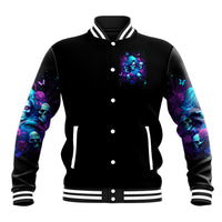 Rose Skull Baseball Jacket I'm Never Alone My Demon Are With Me 24/7 - Wonder Print Shop