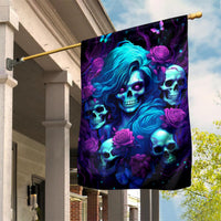 Rose Skull Garden Flag I'm Never Alone My Demon Are With Me 24/7 - Wonder Print Shop