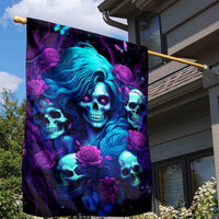 Rose Skull Garden Flag I'm Never Alone My Demon Are With Me 24/7 - Wonder Print Shop