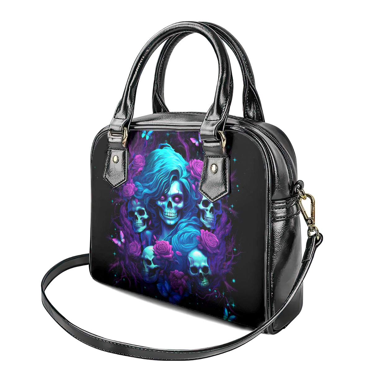 Rose Skull Shoulder Handbag I'm Never Alone My Demon Are With Me 24/7