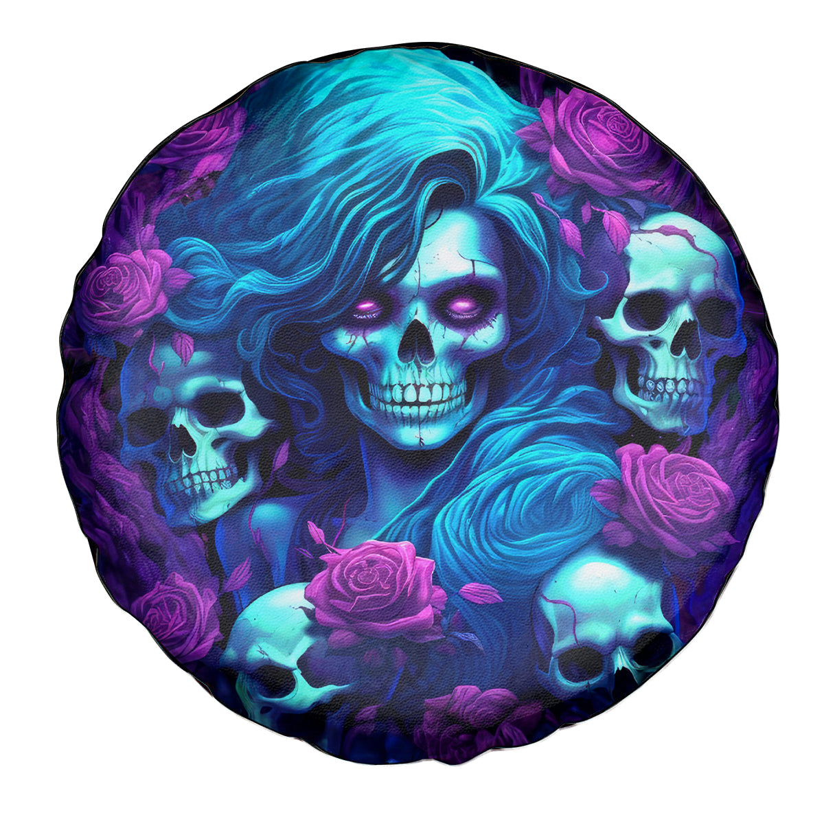 Rose Skull Spare Tire Cover I'm Never Alone My Demon Are With Me 24/7 - Wonder Print Shop