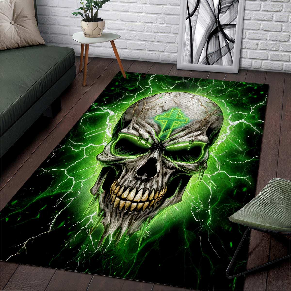 Thunder Skull Area Rug I'm Not Anti-Social I Must Not User Friendly - Wonder Print Shop