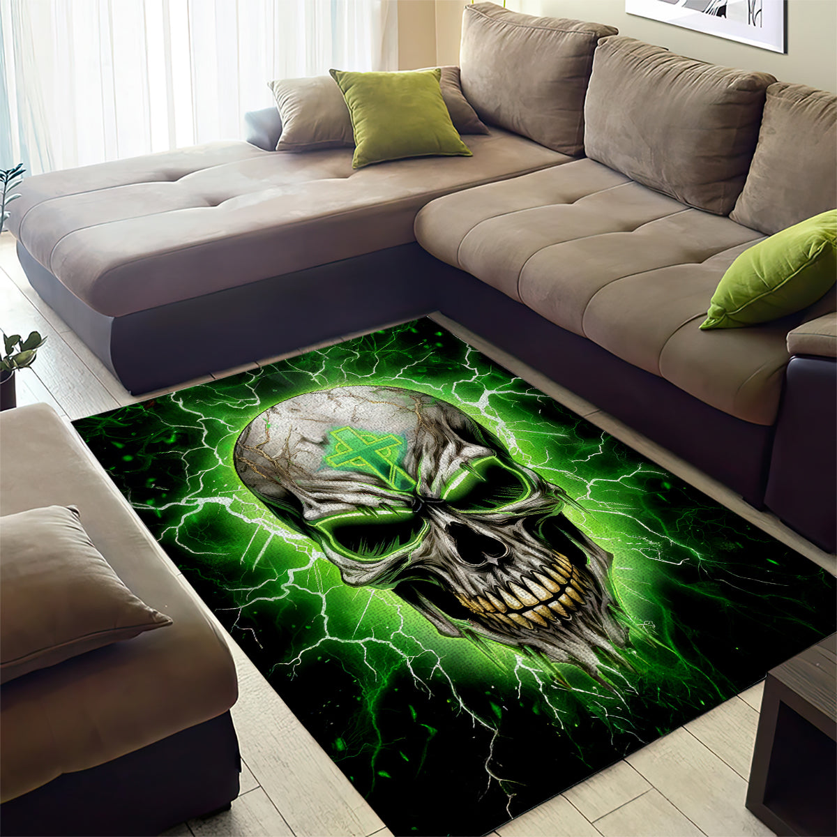 Thunder Skull Area Rug I'm Not Anti-Social I Must Not User Friendly - Wonder Print Shop