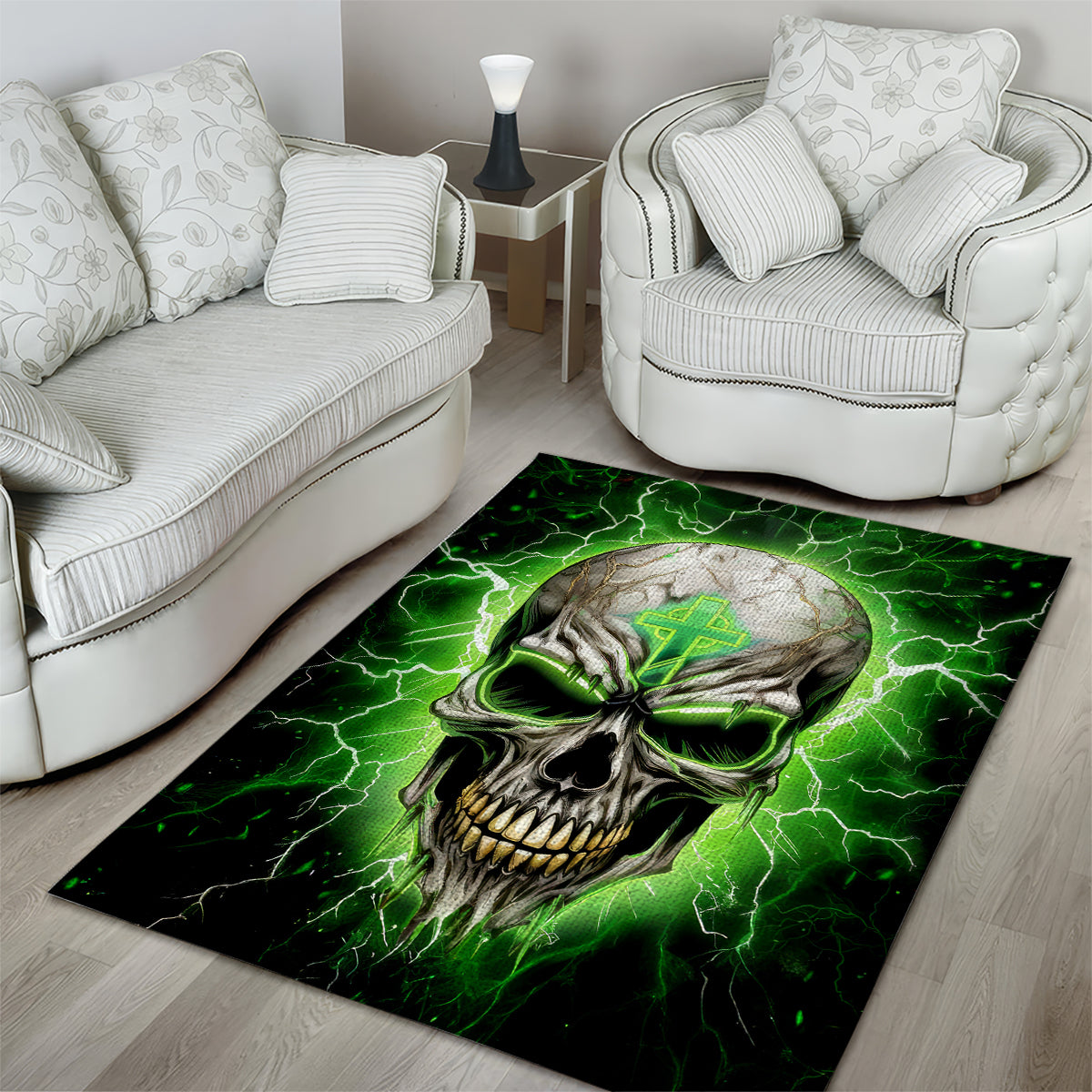 Thunder Skull Area Rug I'm Not Anti-Social I Must Not User Friendly - Wonder Print Shop