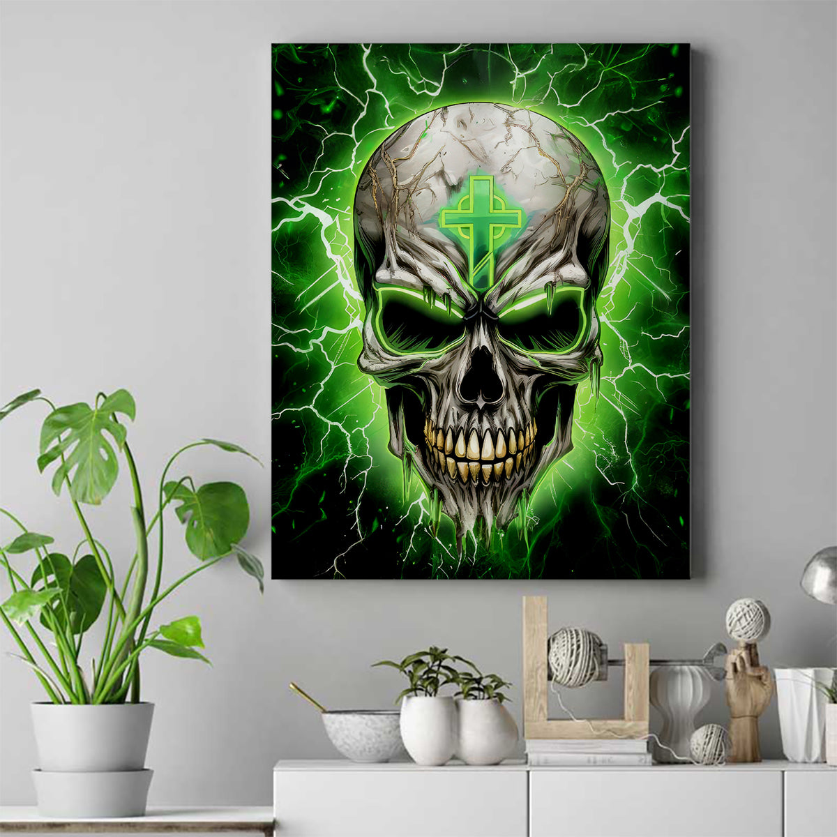Thunder Skull Canvas Wall Art I'm Not Anti-Social I Must Not User Friendly - Wonder Print Shop