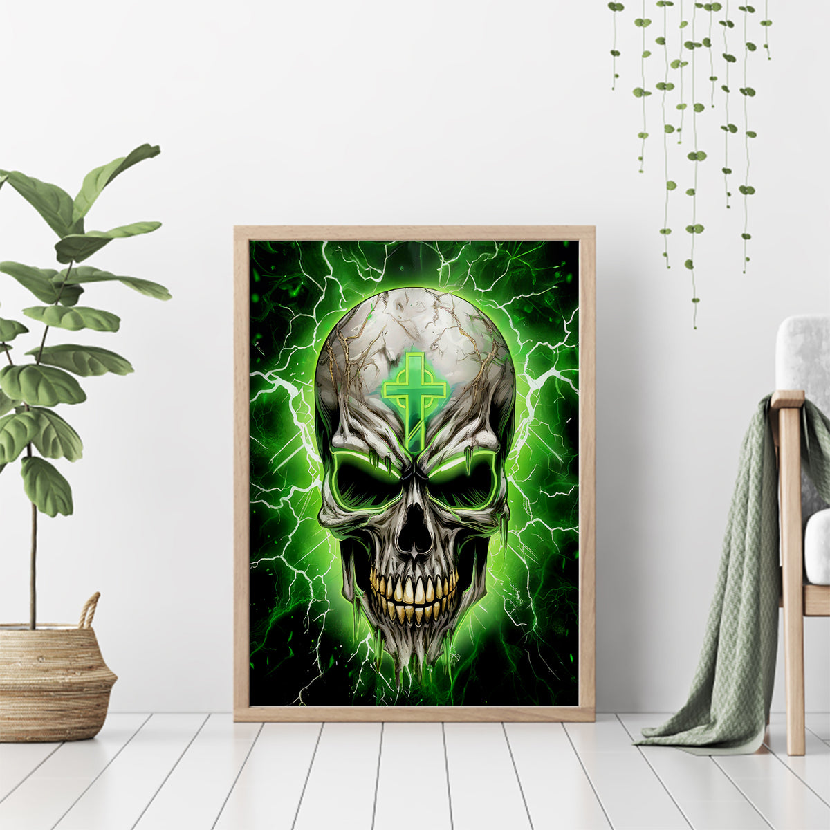 Thunder Skull Canvas Wall Art I'm Not Anti-Social I Must Not User Friendly - Wonder Print Shop