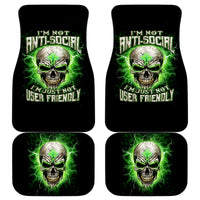 Thunder Skull Car Mats I'm Not Anti-Social I Must Not User Friendly - Wonder Print Shop