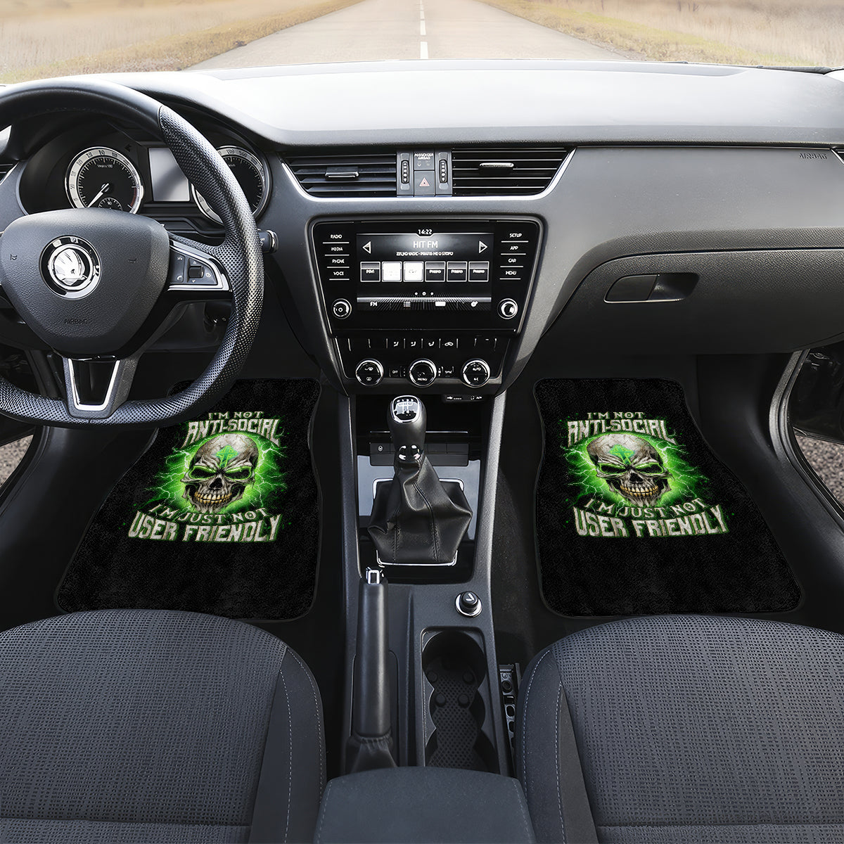 Thunder Skull Car Mats I'm Not Anti-Social I Must Not User Friendly - Wonder Print Shop
