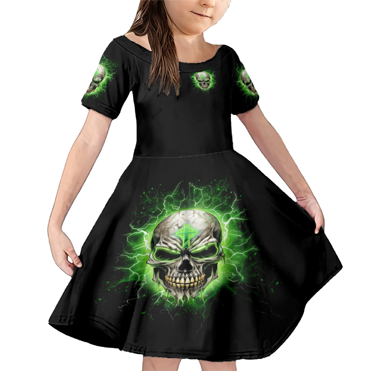 Thunder Skull Family Matching Mermaid Dress and Hawaiian Shirt I'm Not Anti-Social I Must Not User Friendly - Wonder Print Shop