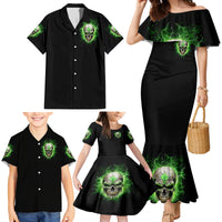 Thunder Skull Family Matching Mermaid Dress and Hawaiian Shirt I'm Not Anti-Social I Must Not User Friendly - Wonder Print Shop