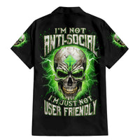 Thunder Skull Family Matching Mermaid Dress and Hawaiian Shirt I'm Not Anti-Social I Must Not User Friendly - Wonder Print Shop