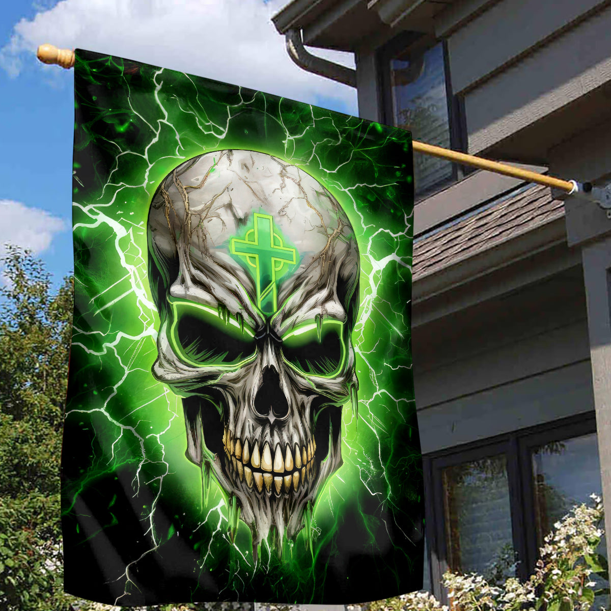 Thunder Skull Garden Flag I'm Not Anti-Social I Must Not User Friendly - Wonder Print Shop