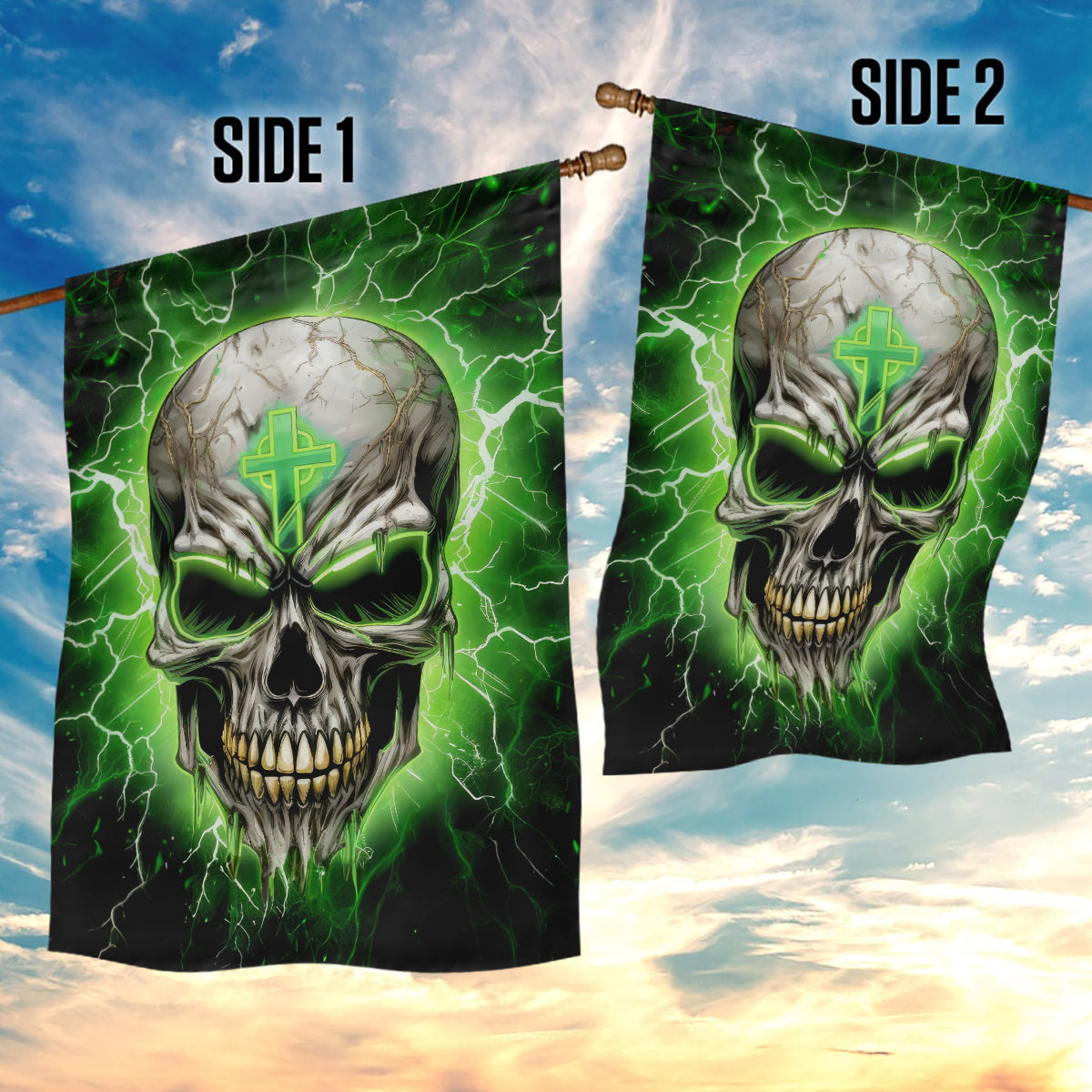 Thunder Skull Garden Flag I'm Not Anti-Social I Must Not User Friendly - Wonder Print Shop