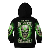 Thunder Skull Kid Hoodie I'm Not Anti-Social I Must Not User Friendly - Wonder Print Shop