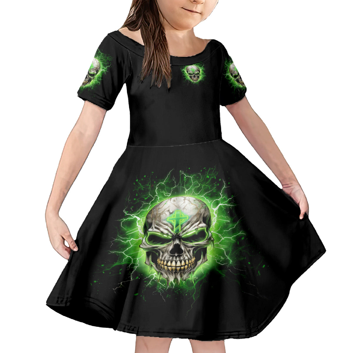 Thunder Skull Kid Short Sleeve Dress I'm Not Anti-Social I Must Not User Friendly - Wonder Print Shop