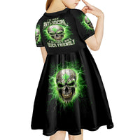 Thunder Skull Kid Short Sleeve Dress I'm Not Anti-Social I Must Not User Friendly - Wonder Print Shop