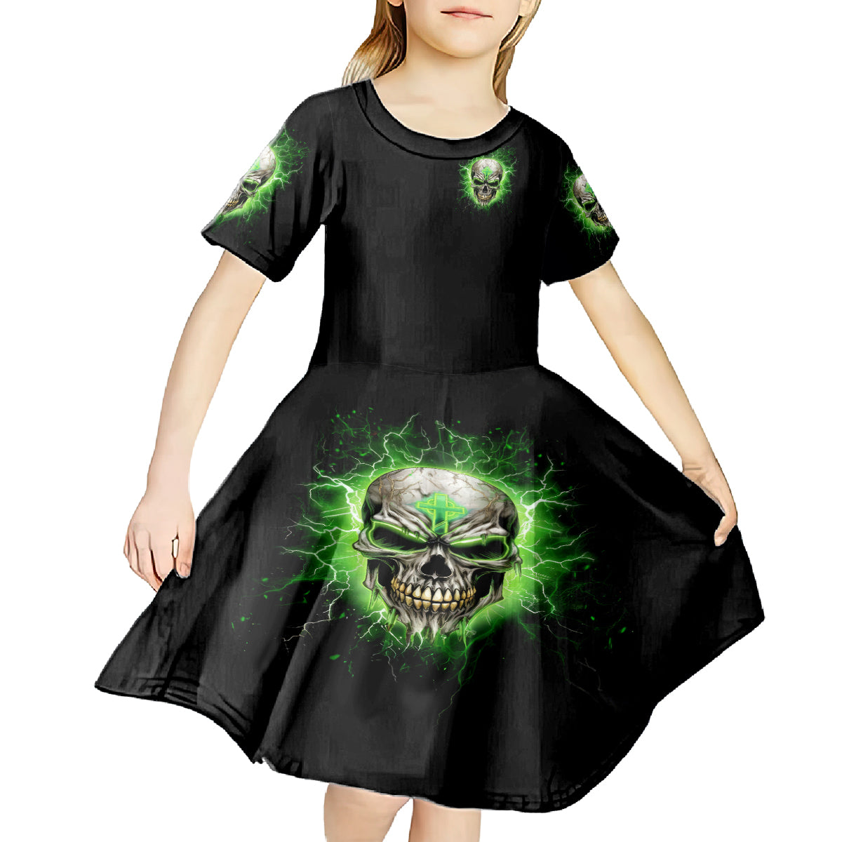 Thunder Skull Kid Short Sleeve Dress I'm Not Anti-Social I Must Not User Friendly - Wonder Print Shop