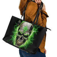 Thunder Skull Leather Tote Bag I'm Not Anti-Social I Must Not User Friendly - Wonder Print Shop