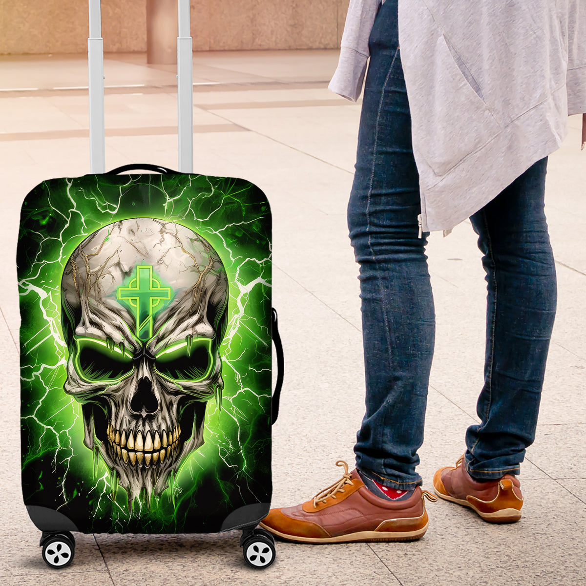 Thunder Skull Luggage Cover I'm Not Anti-Social I Must Not User Friendly - Wonder Print Shop