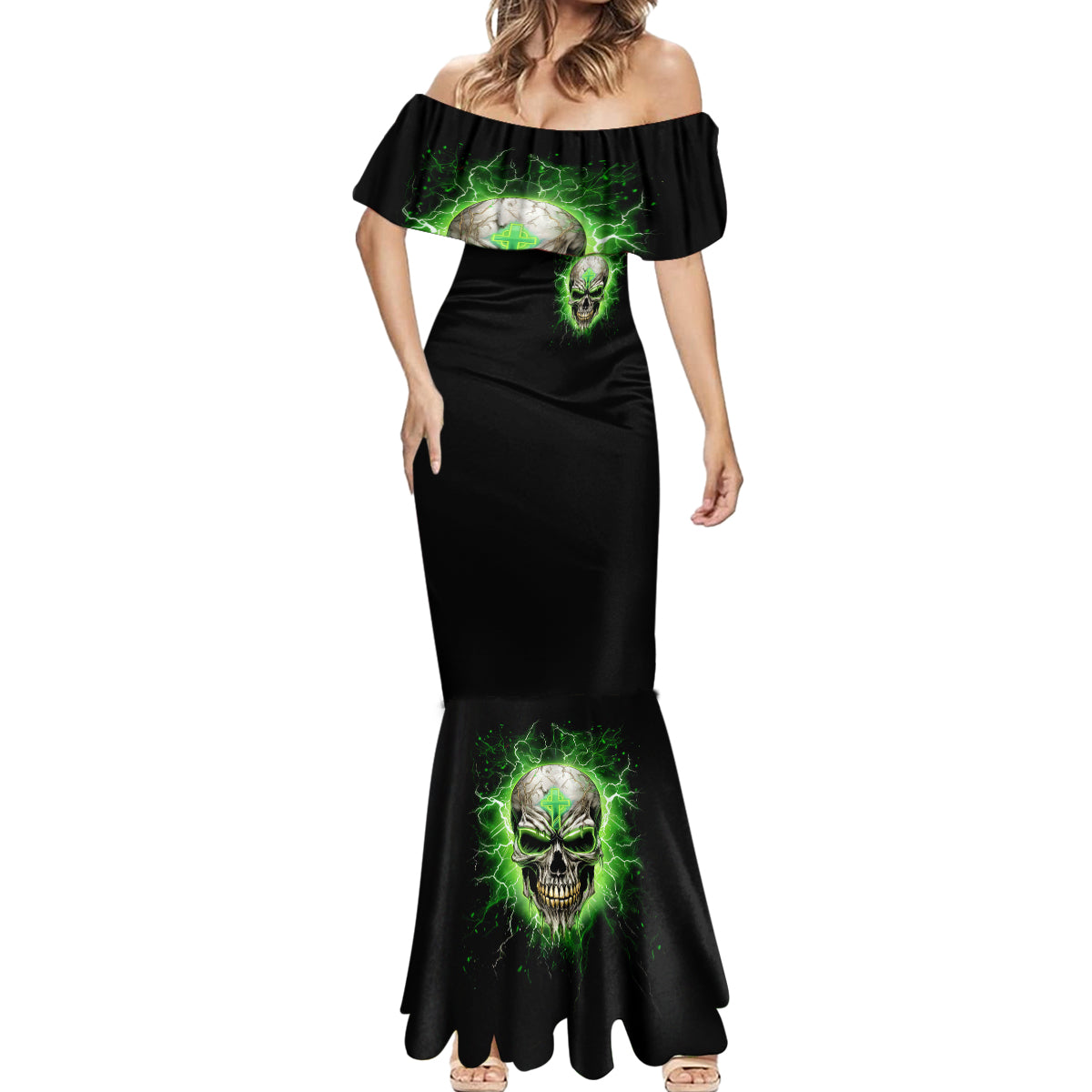 Thunder Skull Mermaid Dress I'm Not Anti-Social I Must Not User Friendly - Wonder Print Shop