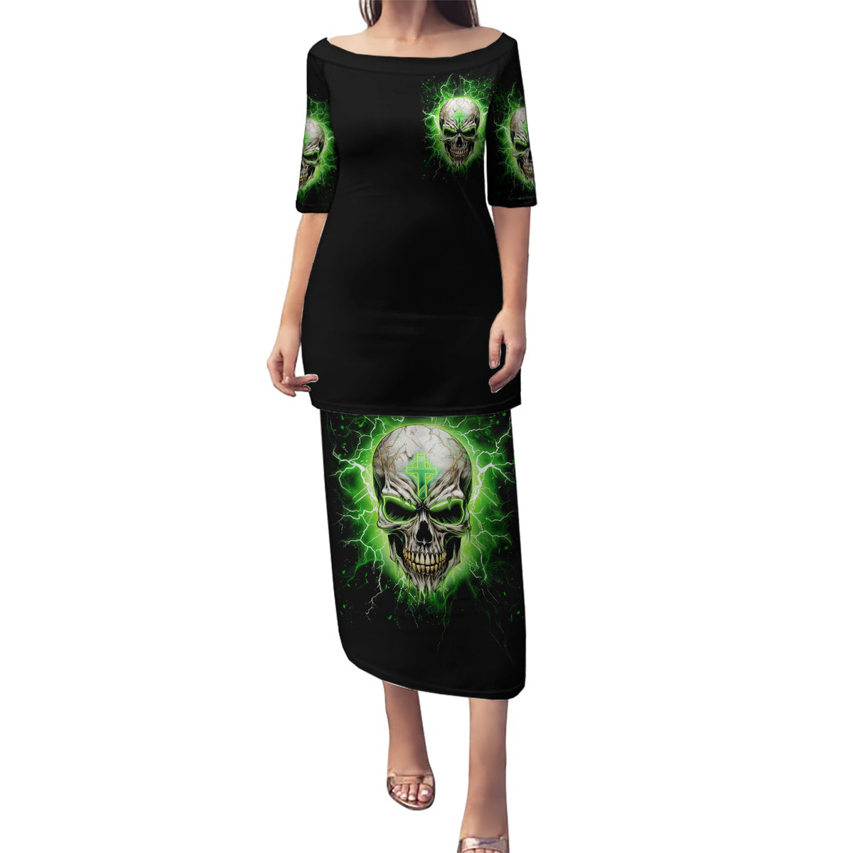 Thunder Skull Puletasi I'm Not Anti-Social I Must Not User Friendly - Wonder Print Shop