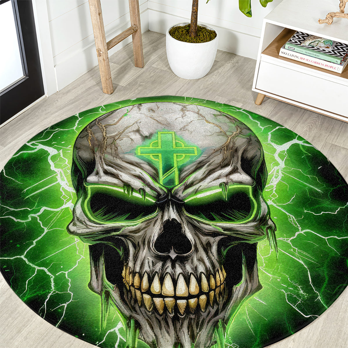 Thunder Skull Round Carpet I'm Not Anti-Social I Must Not User Friendly