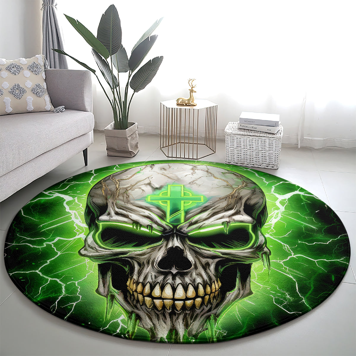 Thunder Skull Round Carpet I'm Not Anti-Social I Must Not User Friendly
