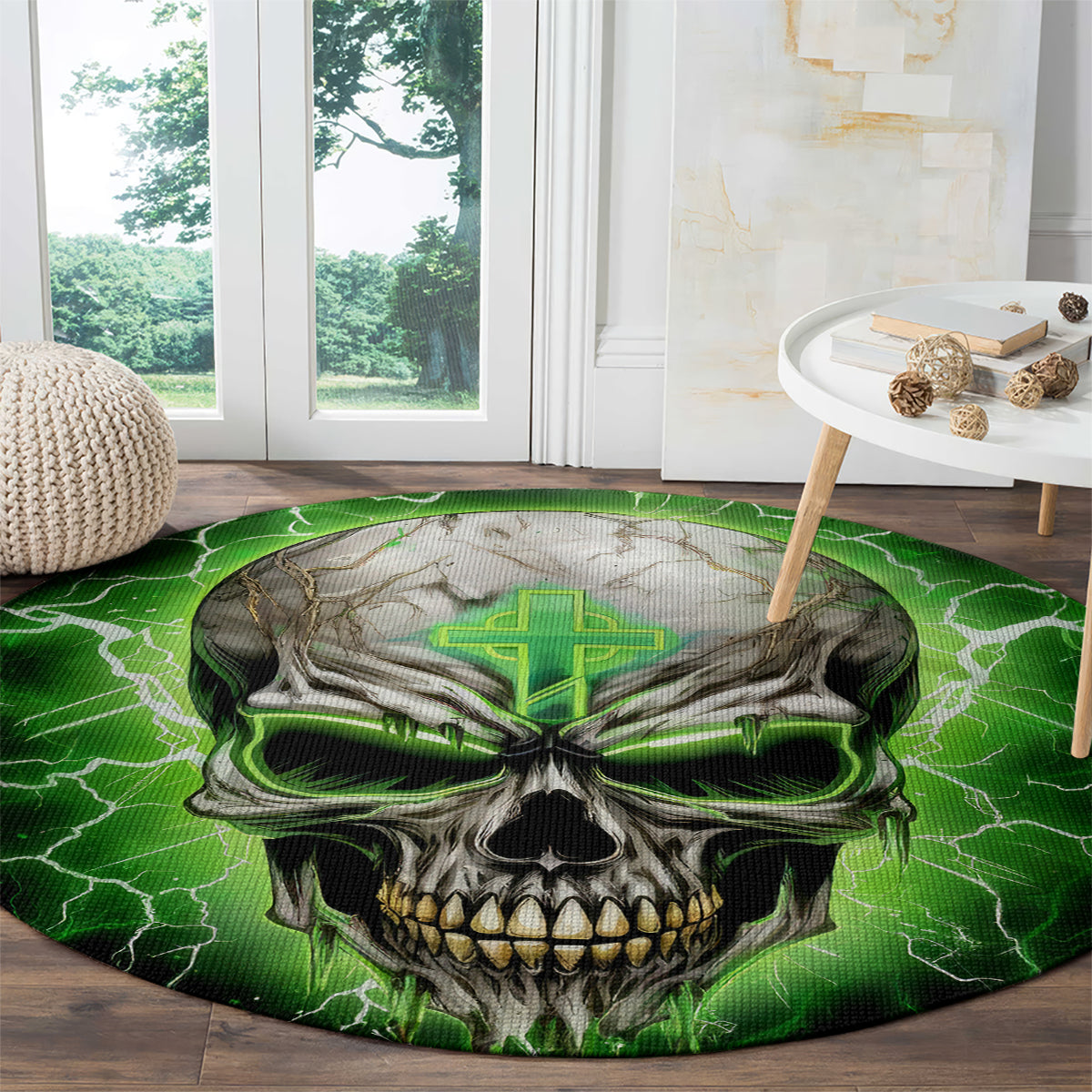 Thunder Skull Round Carpet I'm Not Anti-Social I Must Not User Friendly