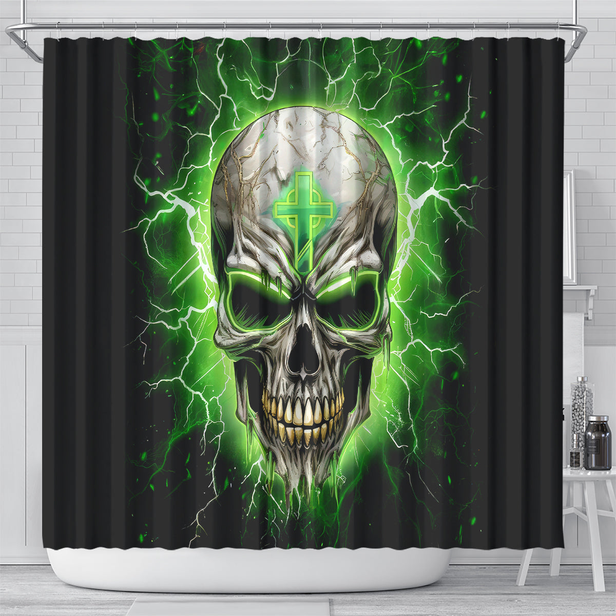 Thunder Skull Shower Curtain I'm Not Anti-Social I Must Not User Friendly