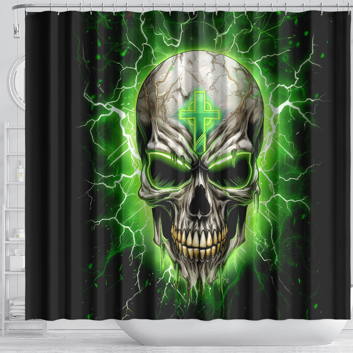 Thunder Skull Shower Curtain I'm Not Anti-Social I Must Not User Friendly