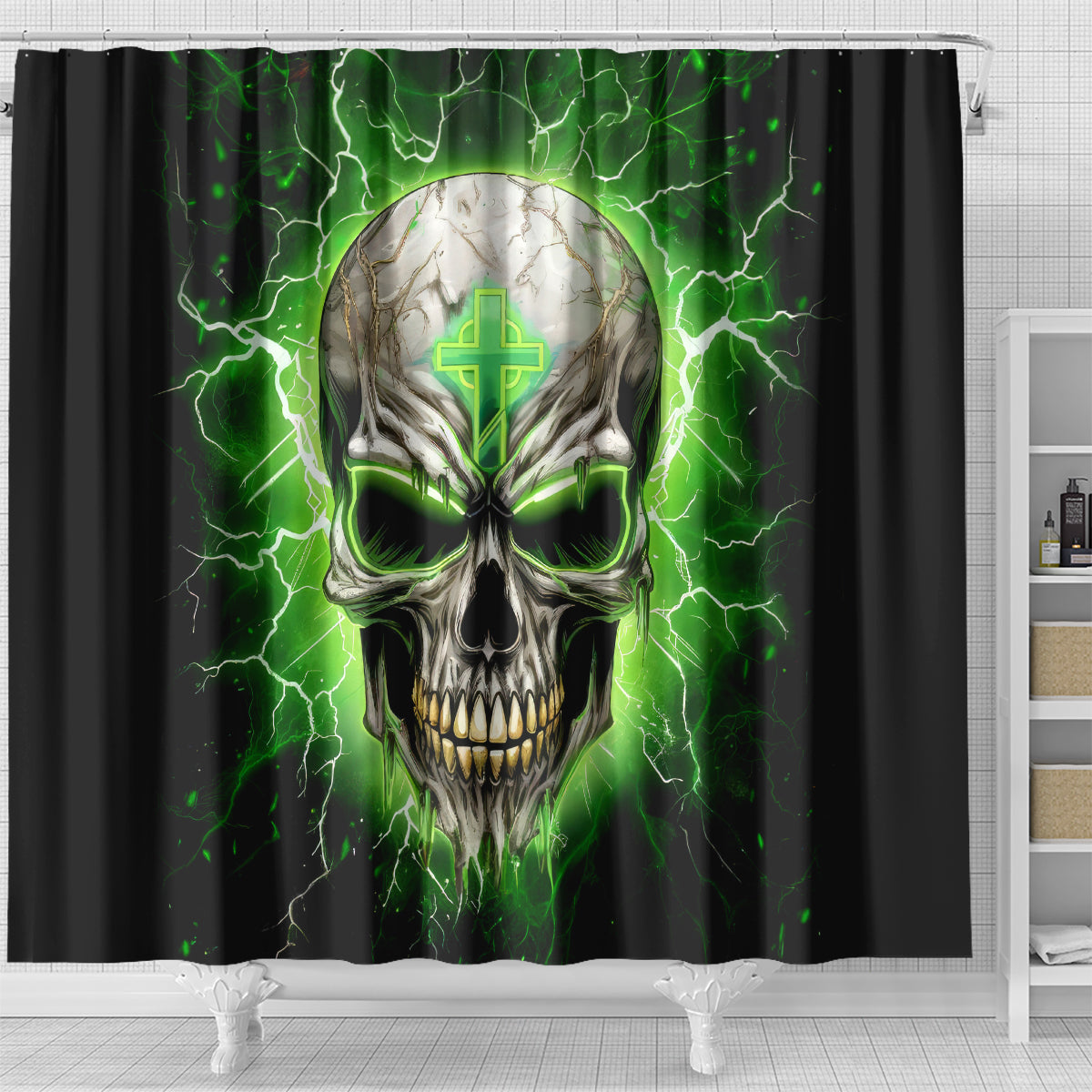 Thunder Skull Shower Curtain I'm Not Anti-Social I Must Not User Friendly