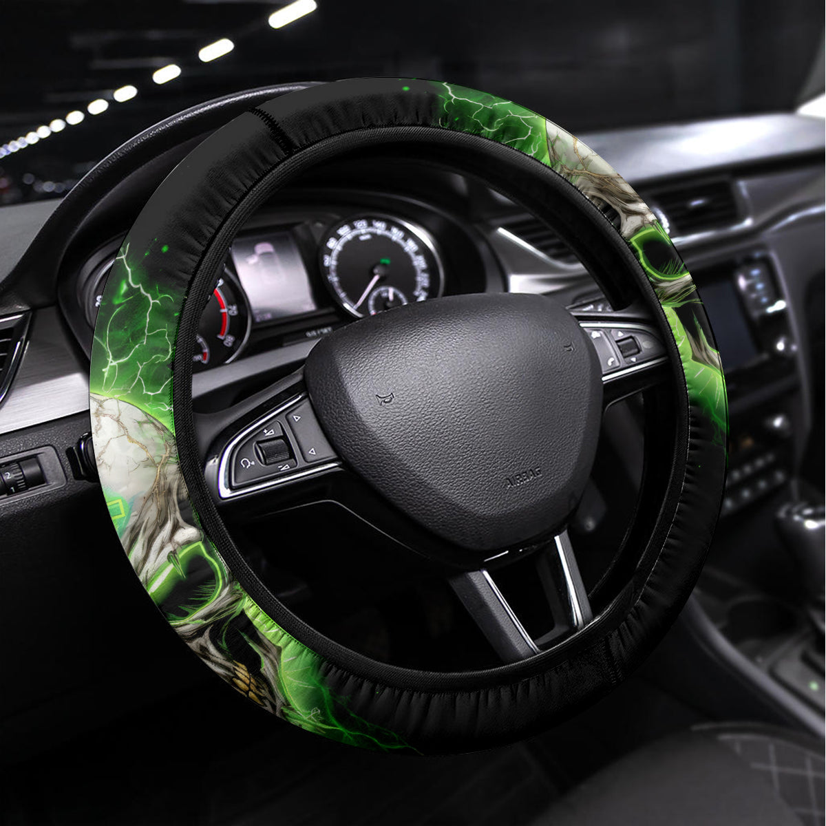 Thunder Skull Steering Wheel Cover I'm Not Anti-Social I Must Not User Friendly - Wonder Print Shop