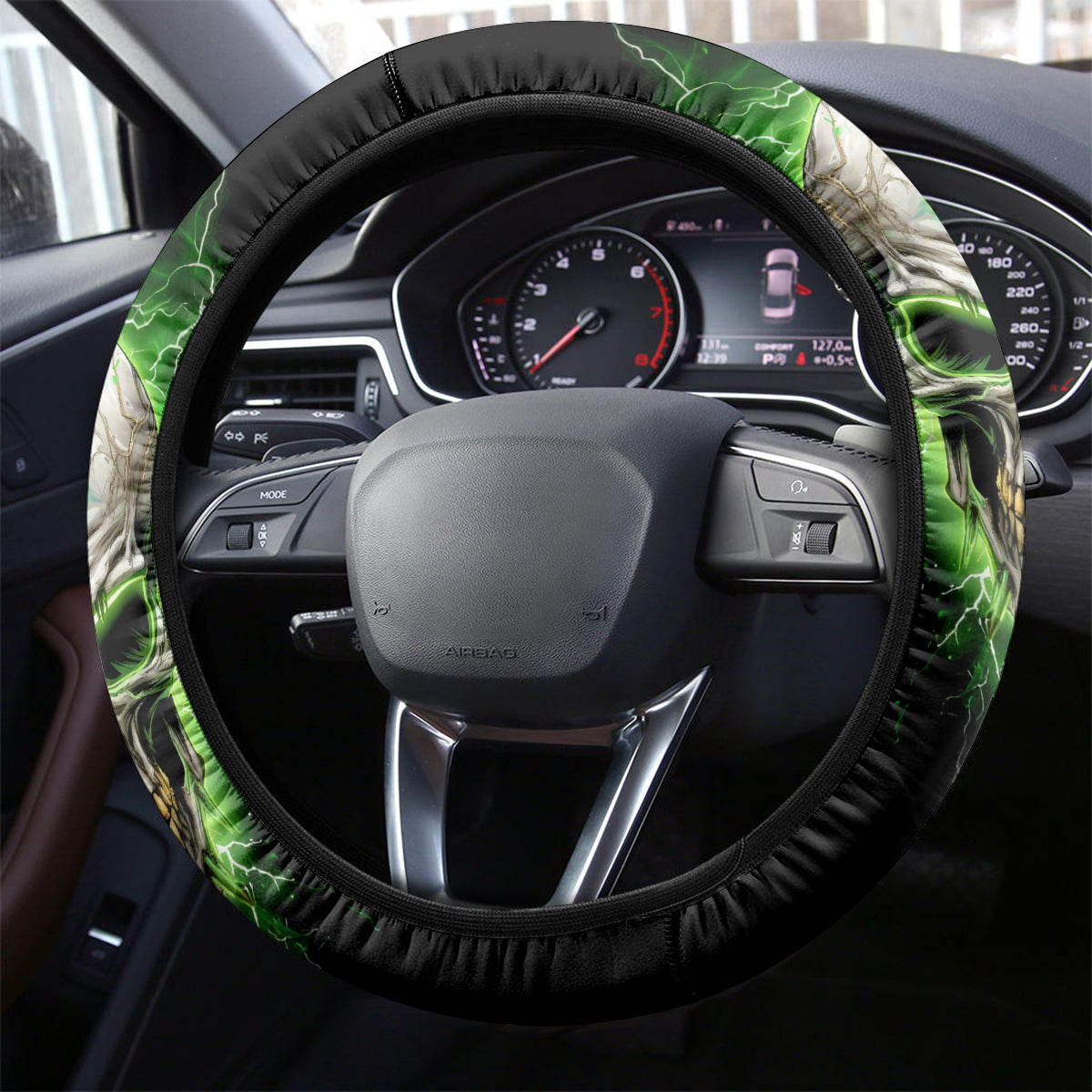 Thunder Skull Steering Wheel Cover I'm Not Anti-Social I Must Not User Friendly - Wonder Print Shop