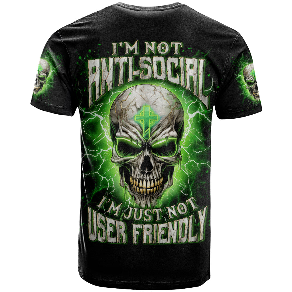 Thunder Skull T Shirt I'm Not Anti-Social I Must Not User Friendly - Wonder Print Shop